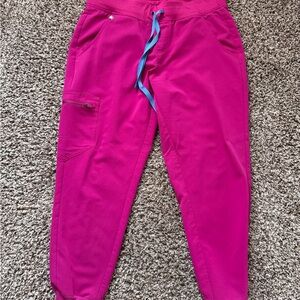 Figs MP Magenta Joggers with Blue Drawstring